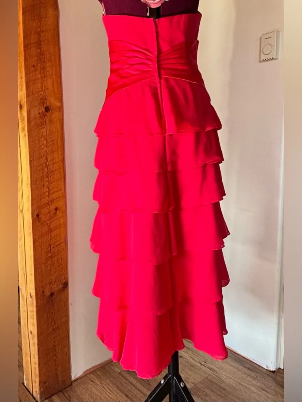 Alfred Angelo Pomegranate Tiered Ruffle Dress - Picture 4 of 7
